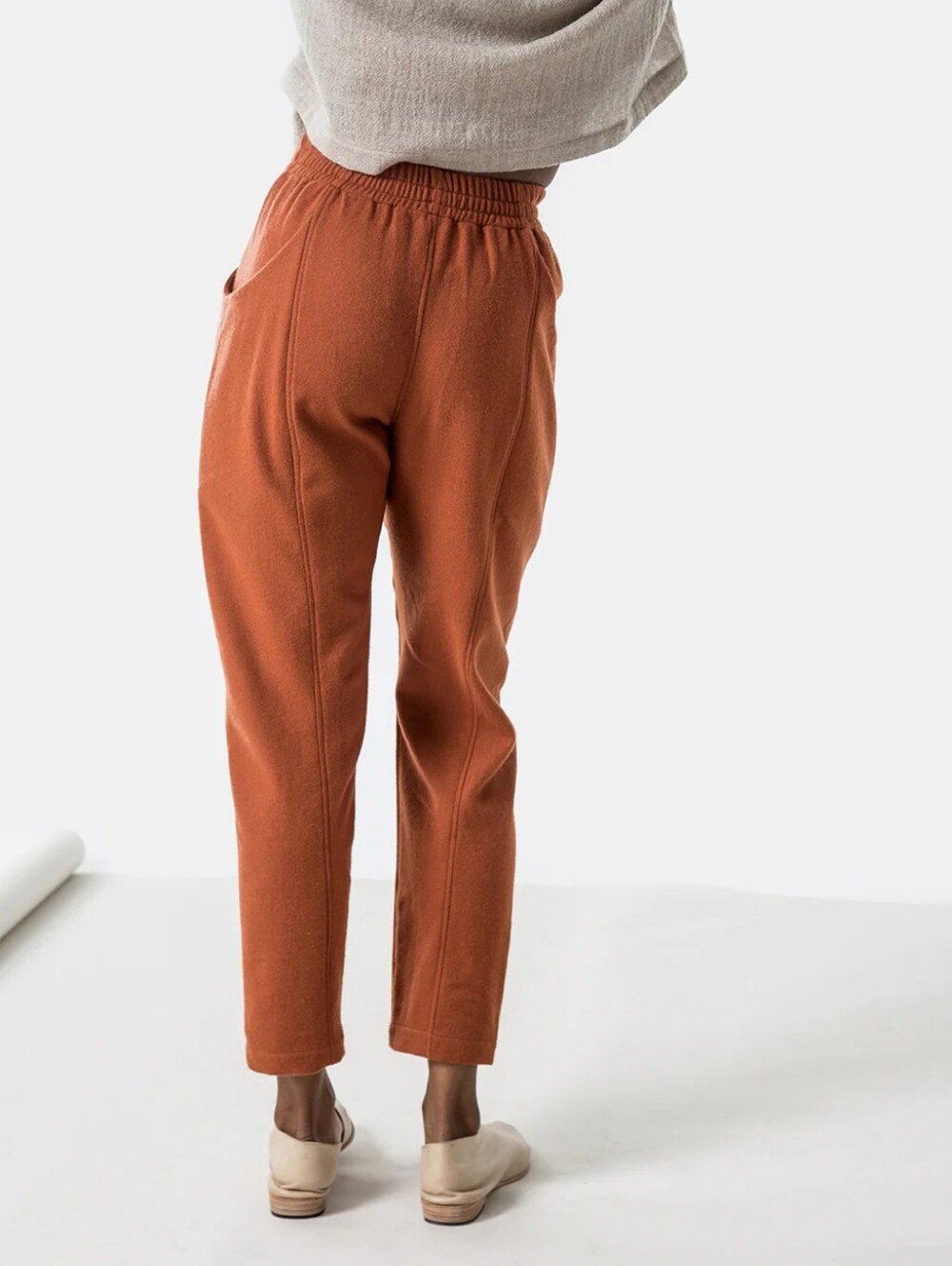 Elizabeth Suzann Clyde Work Linen Pants, Burnt Orange